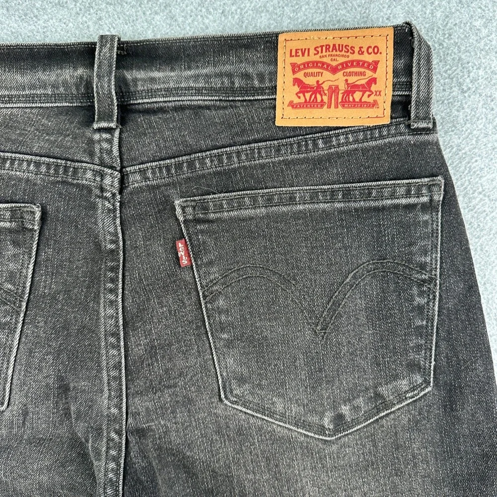 Levi's Jeans Womens 28 Black Boyfriend Skinny Fit Faded Denim Pants Mid‎ Rise